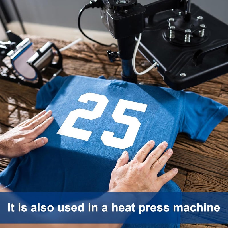 LIGHOON 33 Pcs 8 Inch Iron on Numbers Jersey Heat Transfer Numbers Big 0 to 9 Heat Press Numbers Stickers for Sports T Shirts Football Basketball Baseball Team Uniform Fabric Clothing (White) - Image 5